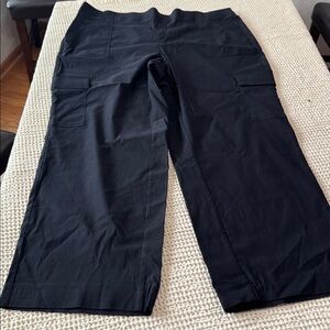 Lane Bryant Black Straight-Leg Cargo Pants